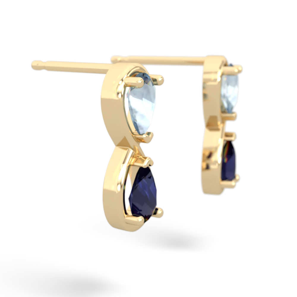 Aquamarine Infinity 14K Yellow Gold earrings E5050