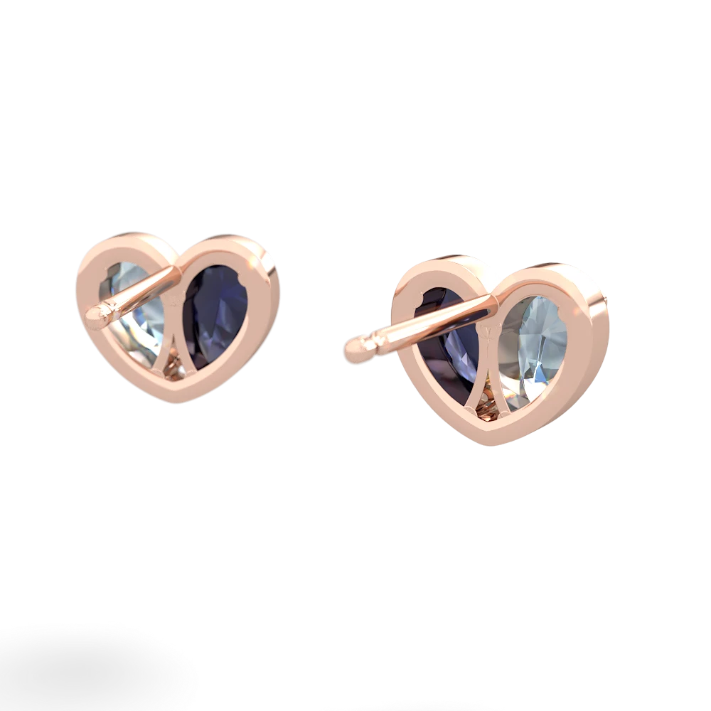 Aquamarine 'Our Heart' 14K Rose Gold earrings E5072