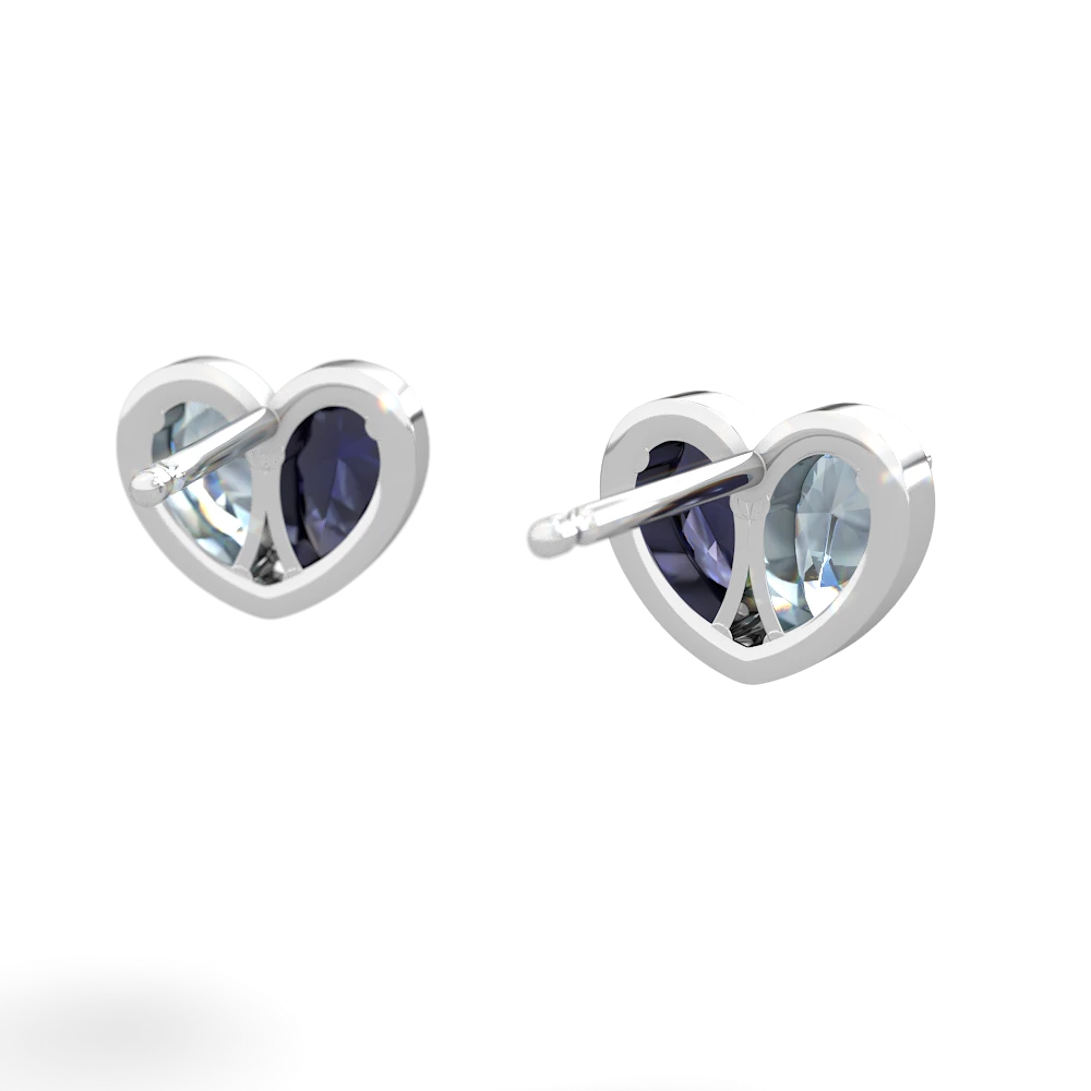 Aquamarine 'Our Heart' 14K White Gold earrings E5072