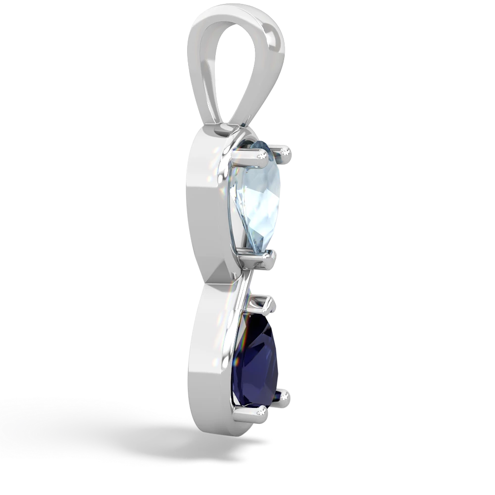 Aquamarine Infinity 14K White Gold pendant P5050