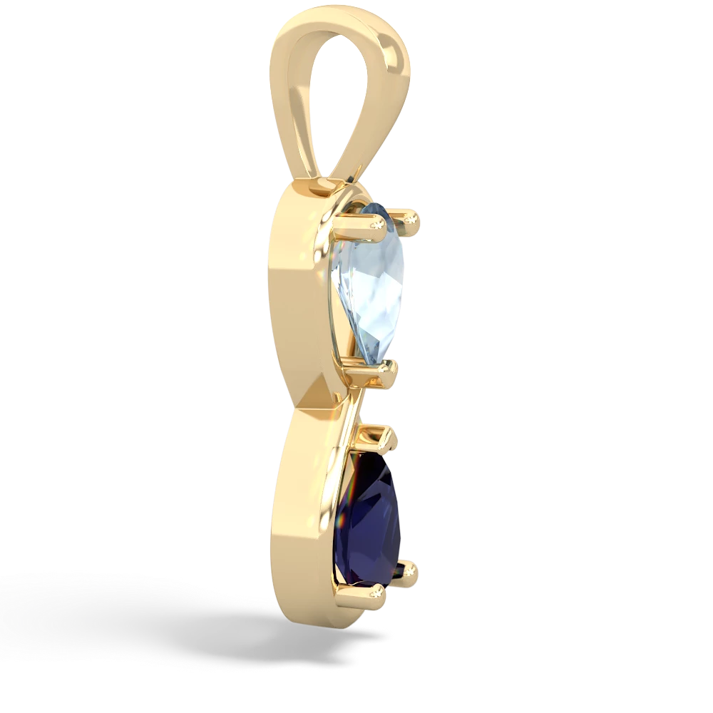 Aquamarine Infinity 14K Yellow Gold pendant P5050