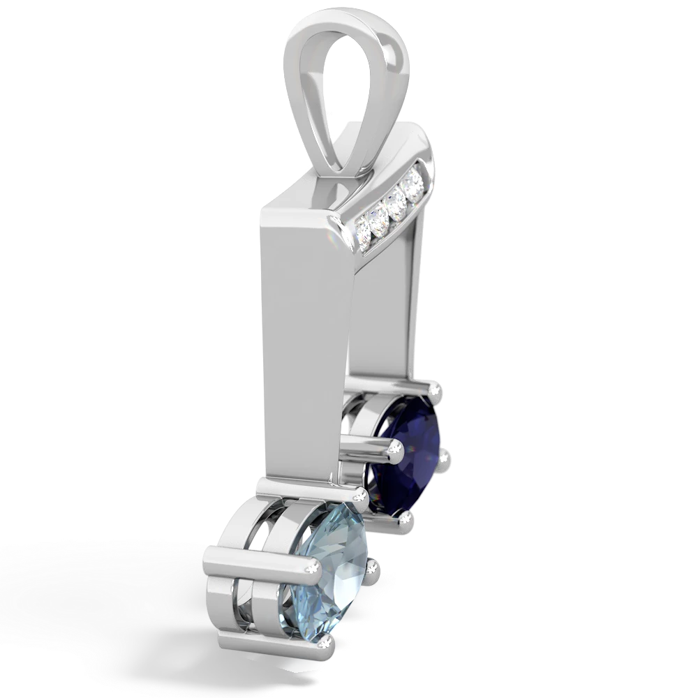 Aquamarine Color Of Music 14K White Gold pendant P3334