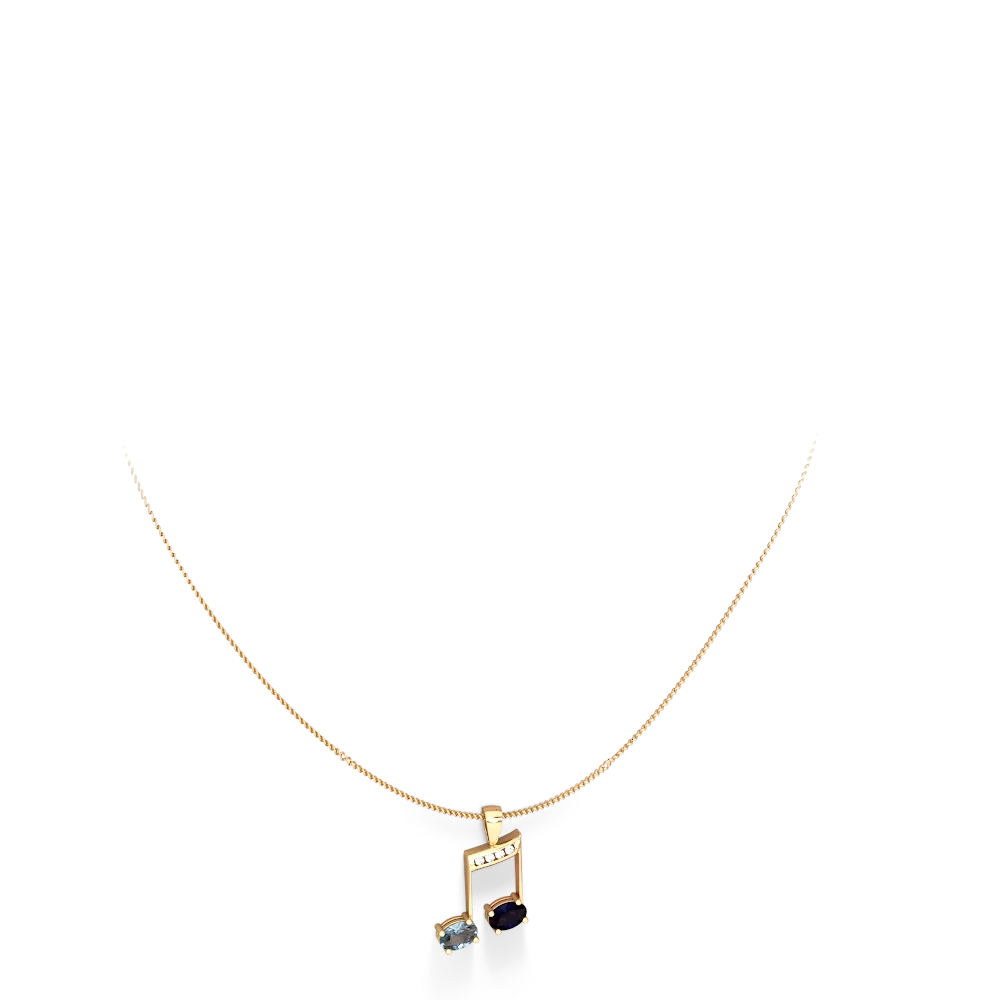 Aquamarine Color Of Music 14K Yellow Gold pendant P3334