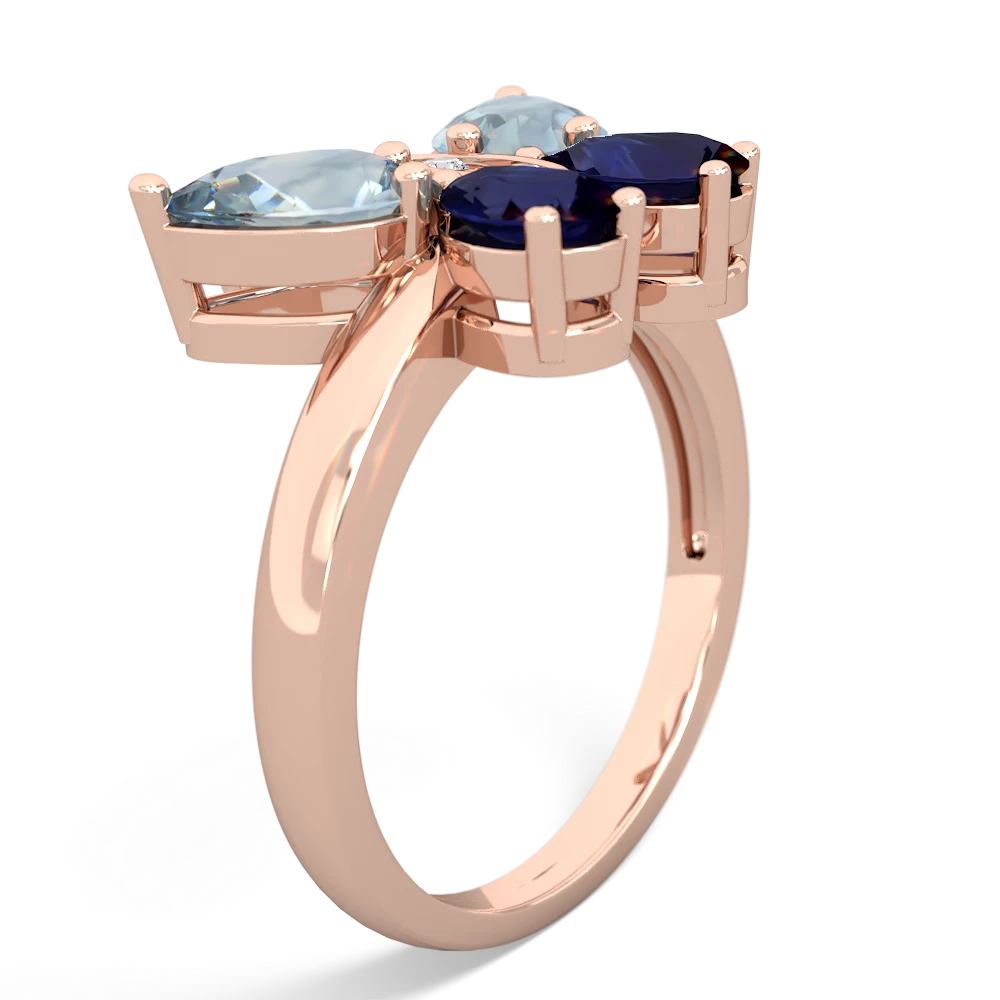 Aquamarine Butterfly 14K Rose Gold ring R2215