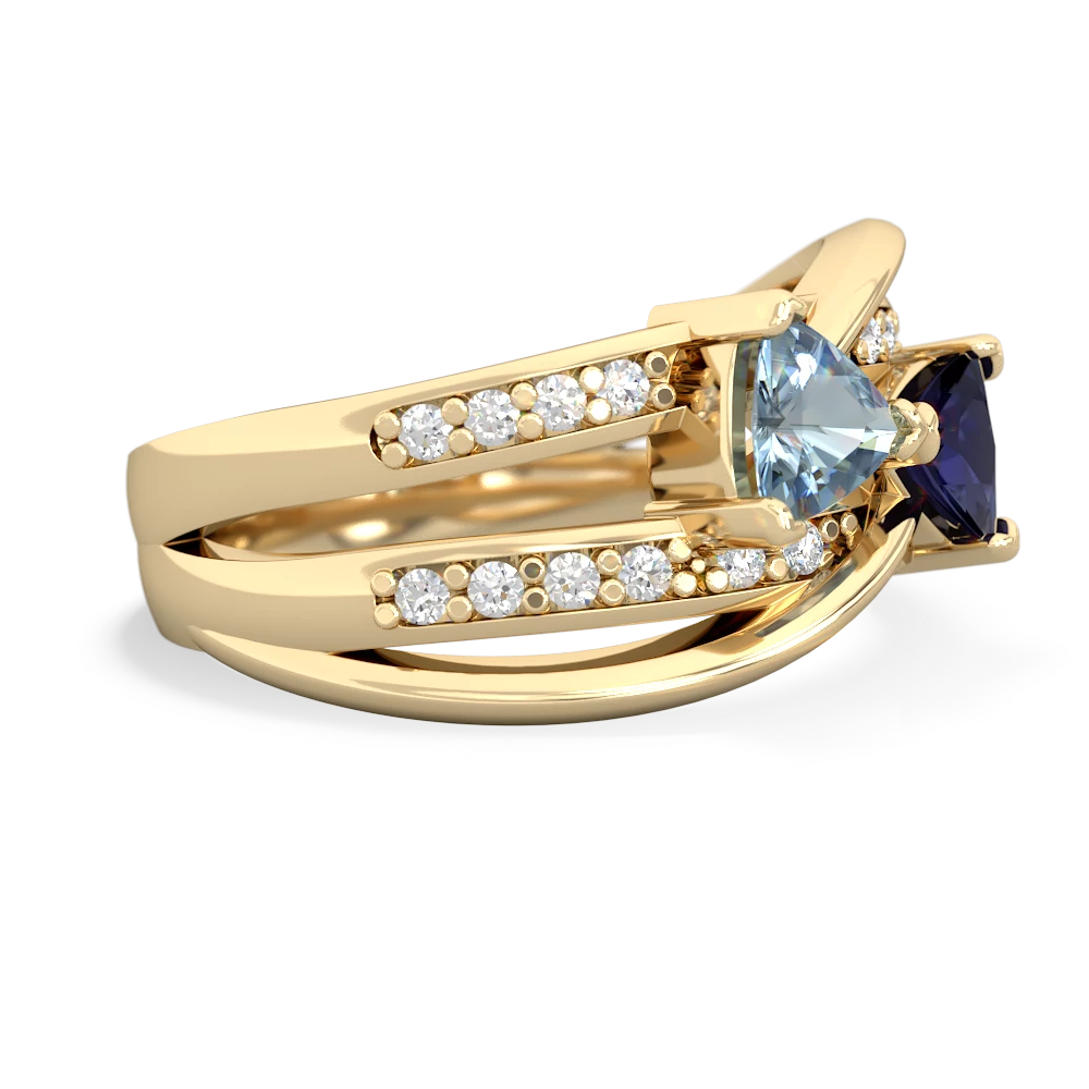 Aquamarine Bowtie 14K Yellow Gold ring R2360