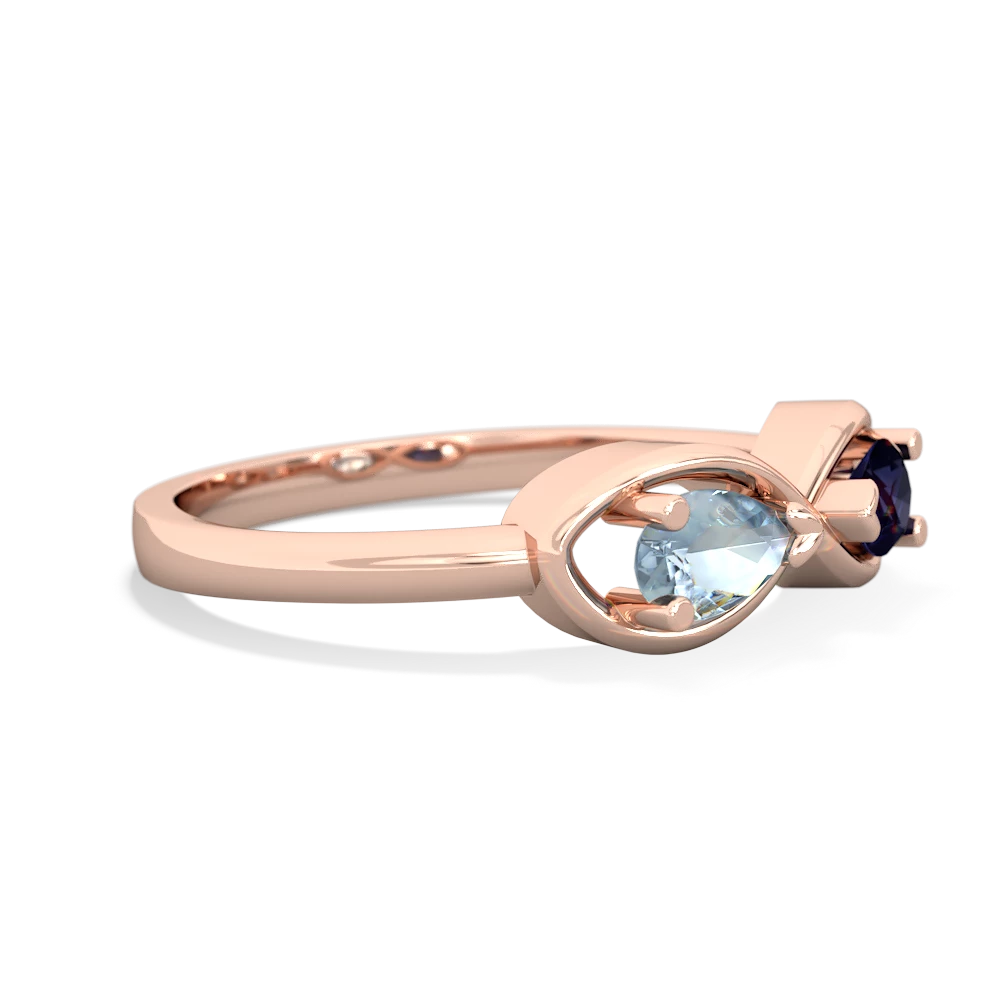 Aquamarine Infinity 14K Rose Gold ring R5050