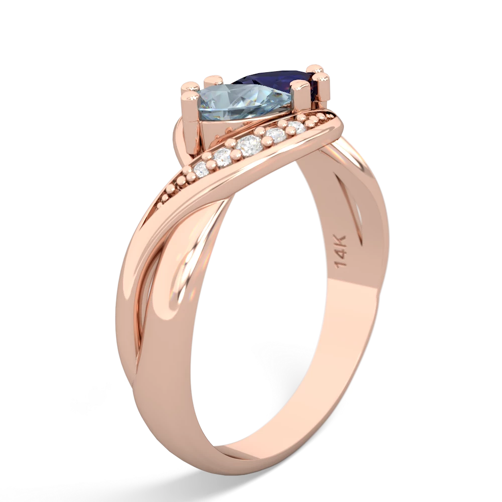 Aquamarine Summer Winds 14K Rose Gold ring R5342