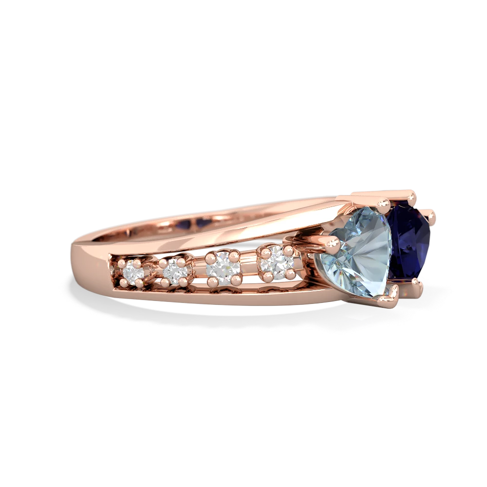 Aquamarine Heart To Heart 14K Rose Gold ring R3342