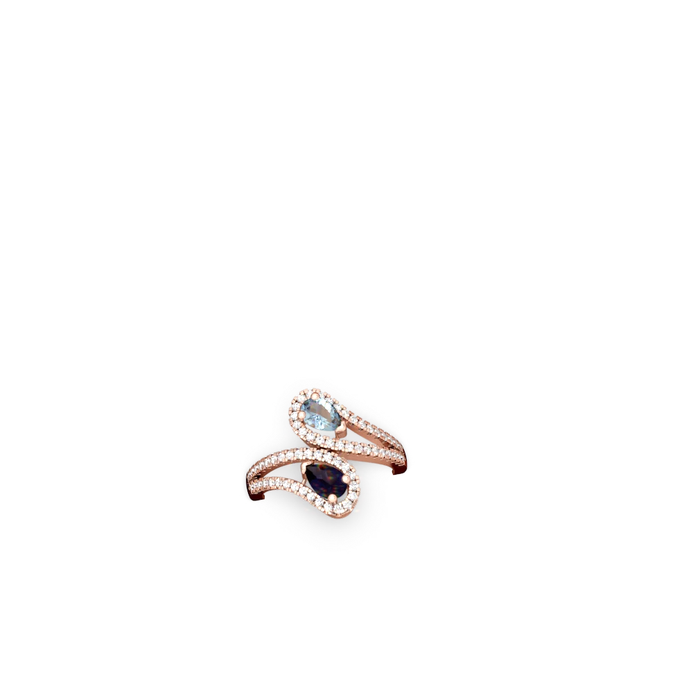 Aquamarine Diamond Dazzler 14K Rose Gold ring R3000