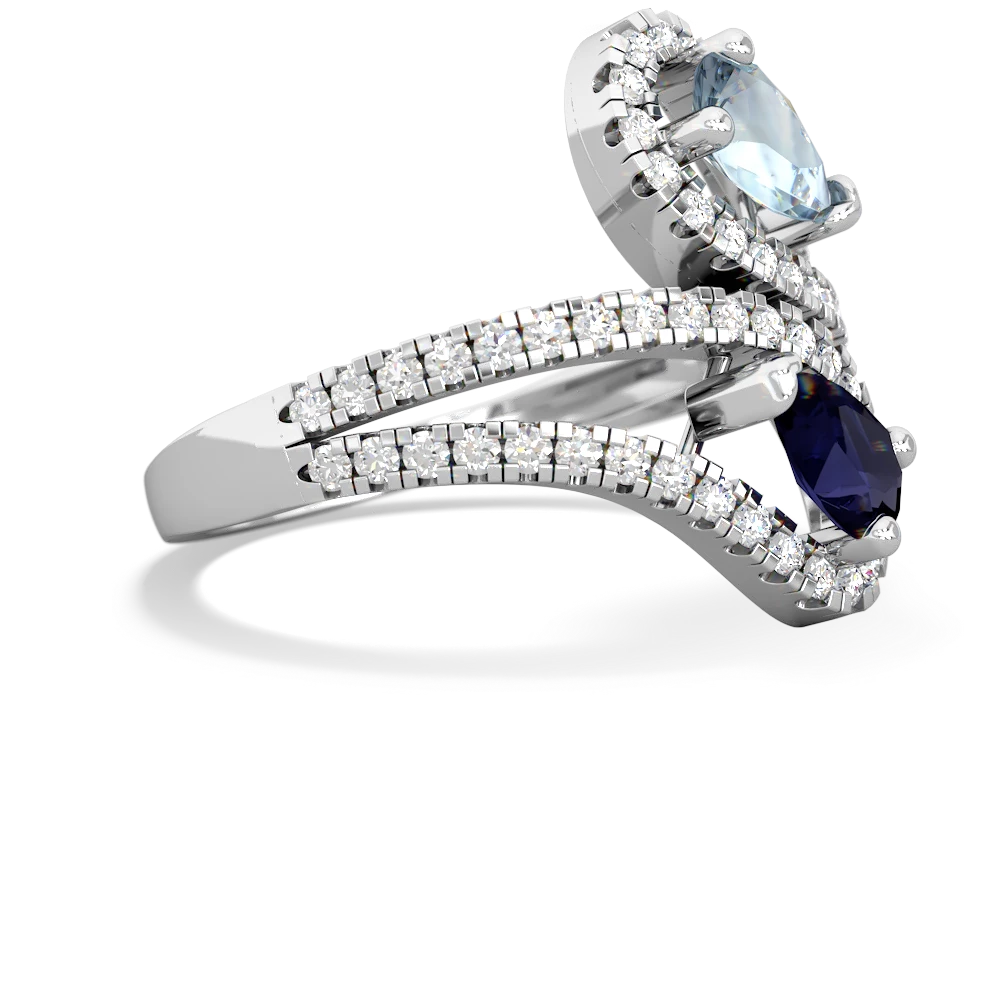 Aquamarine Diamond Dazzler 14K White Gold ring R3000