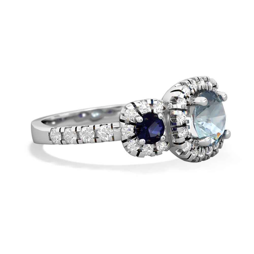 Aquamarine Regal Halo 14K White Gold ring R5350