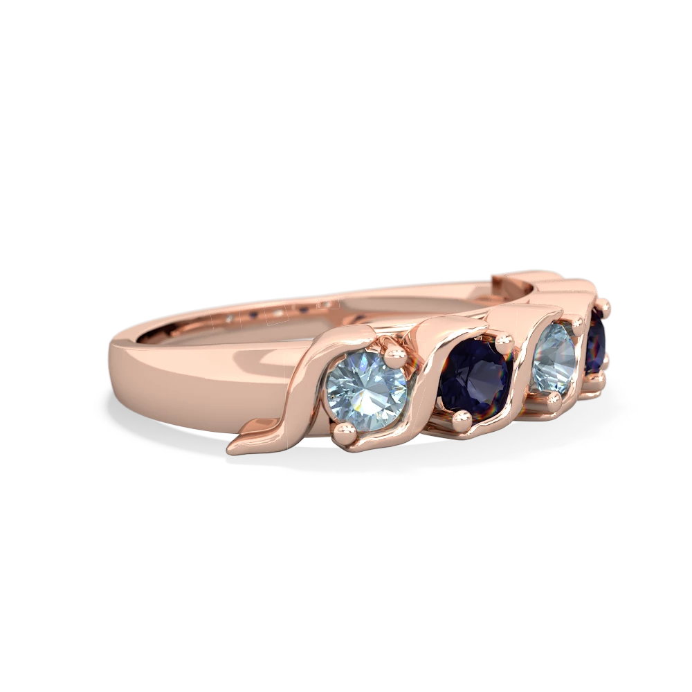 Aquamarine Anniversary Band 14K Rose Gold ring R2089