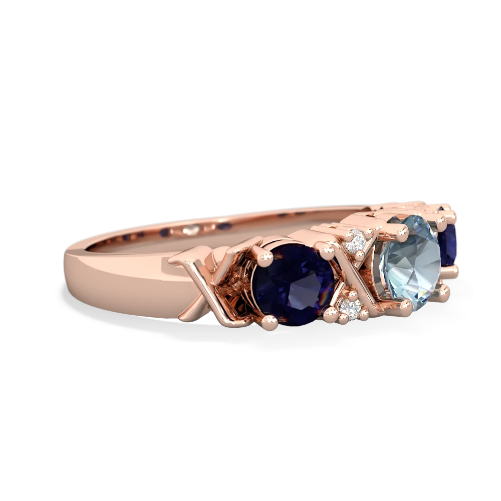 Aquamarine Hugs And Kisses 14K Rose Gold ring R5016