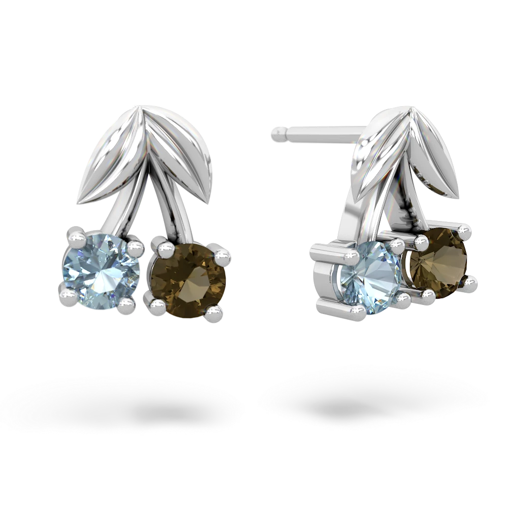 Aquamarine Sweet Cherries 14K White Gold earrings E7001