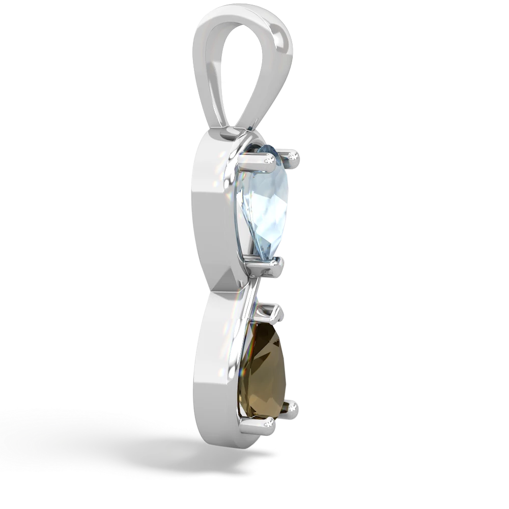 Aquamarine Infinity 14K White Gold pendant P5050