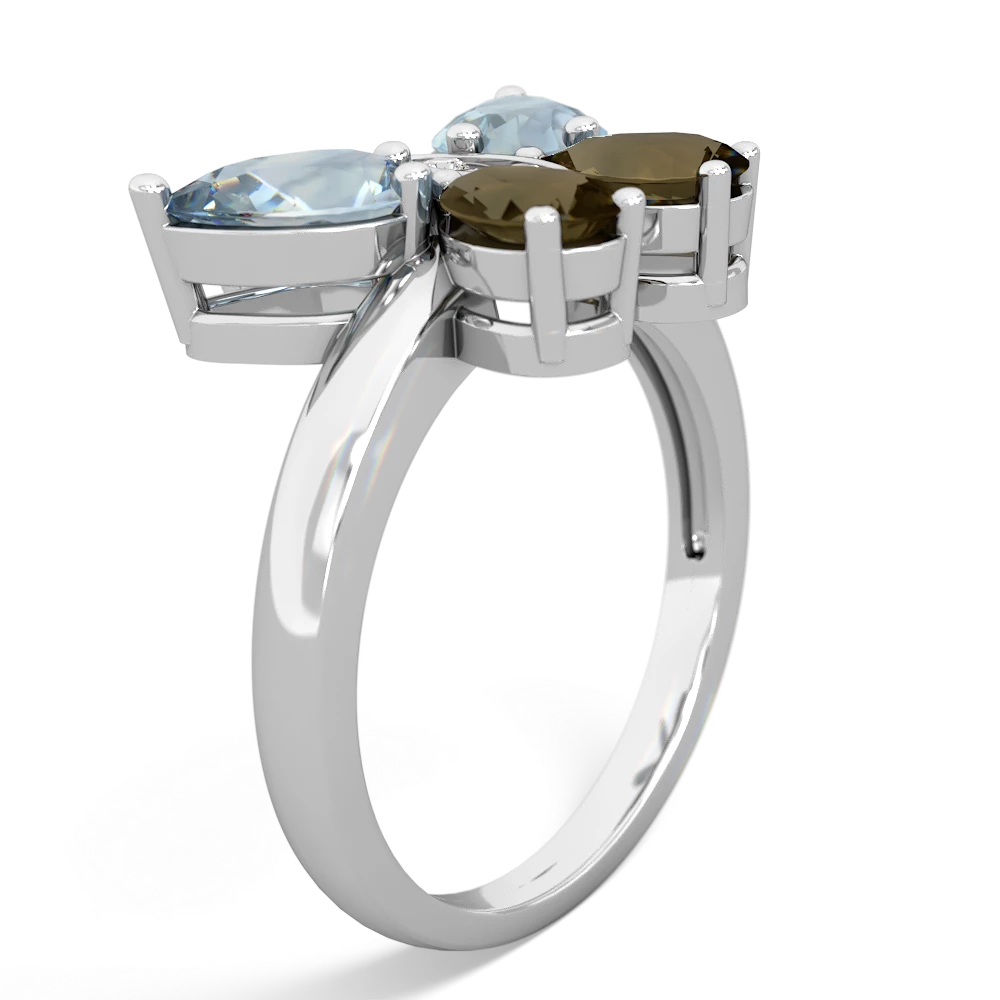 Aquamarine Butterfly 14K White Gold ring R2215