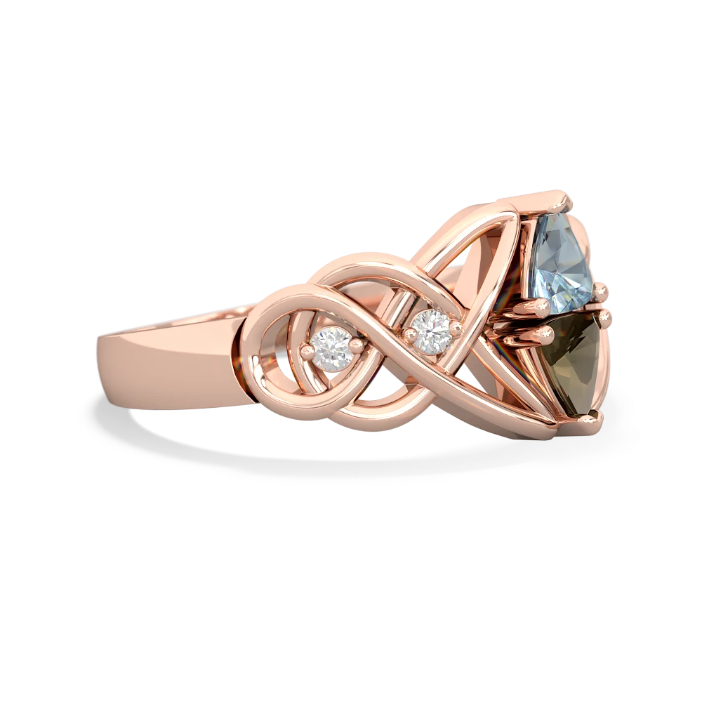 Aquamarine Keepsake Celtic Knot 14K Rose Gold ring R5300