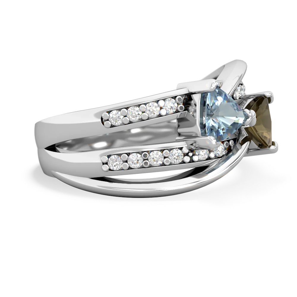 Aquamarine Bowtie 14K White Gold ring R2360