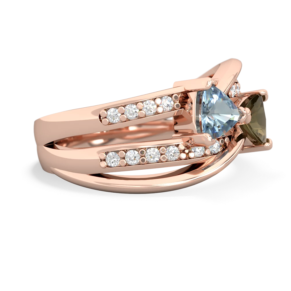 Aquamarine Bowtie 14K Rose Gold ring R2360