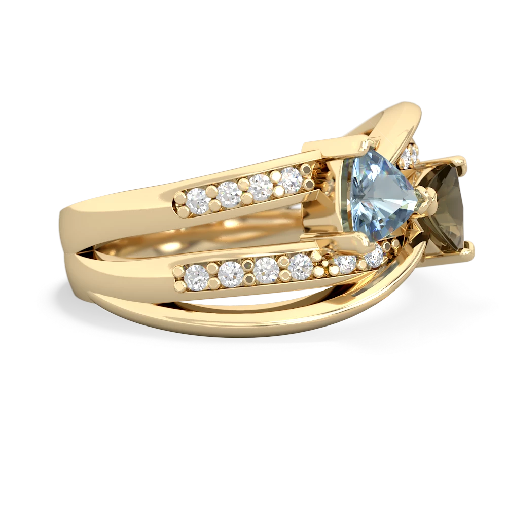 Aquamarine Bowtie 14K Yellow Gold ring R2360