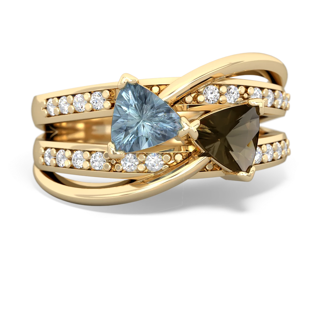 Aquamarine Bowtie 14K Yellow Gold ring R2360