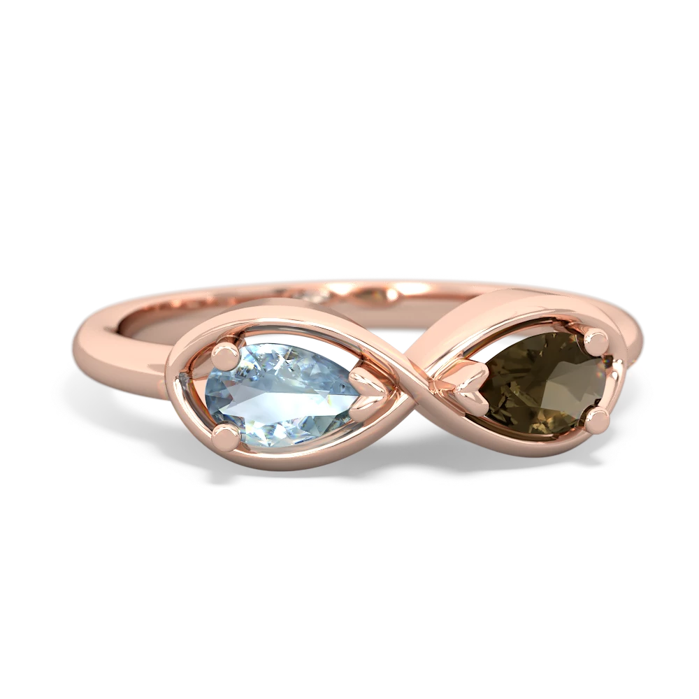 Aquamarine Infinity 14K Rose Gold ring R5050