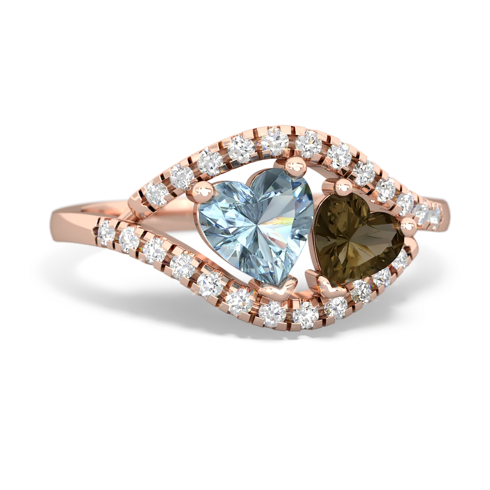 Aquamarine Mother And Child 14K Rose Gold ring R3010