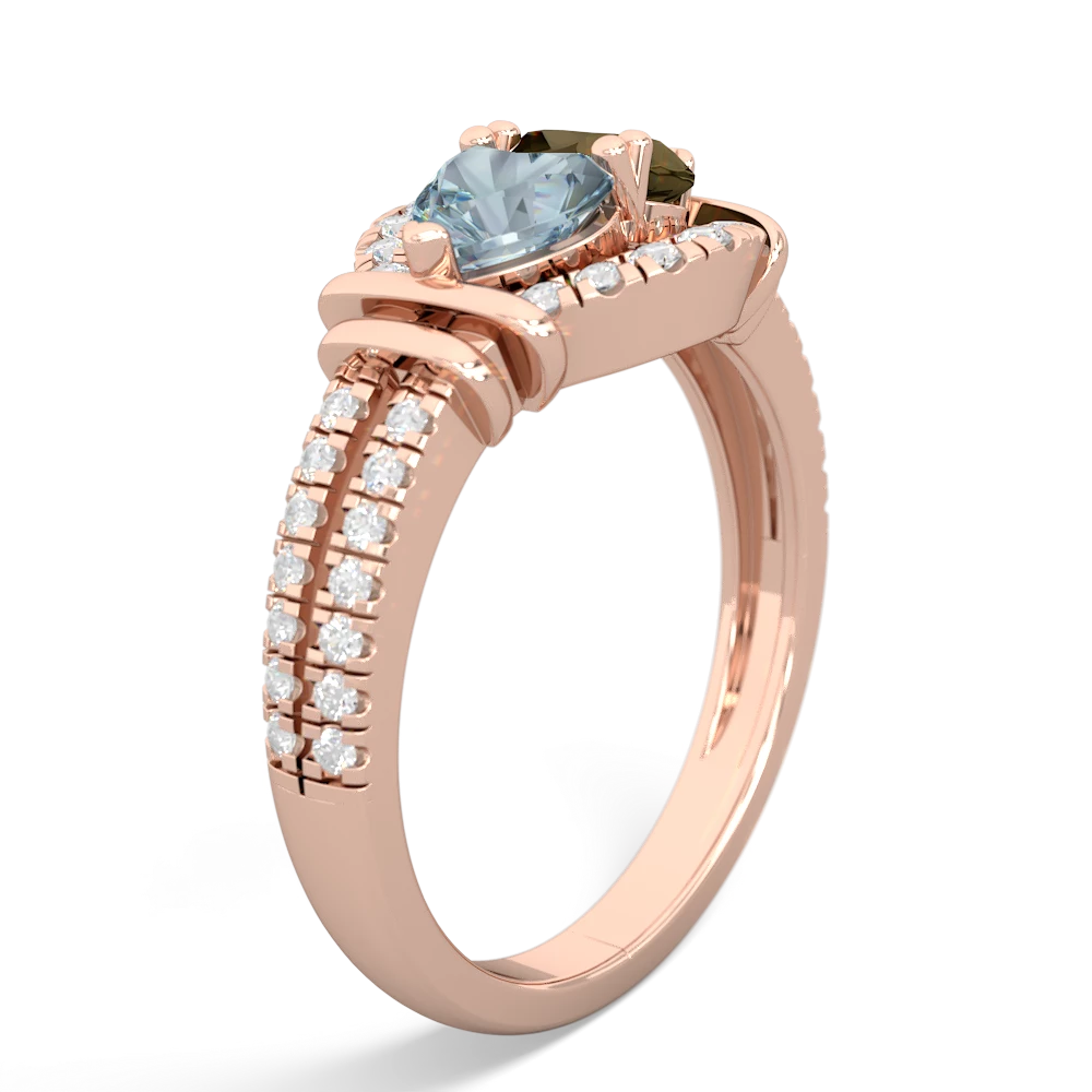 Aquamarine Art-Deco Keepsake 14K Rose Gold ring R5630