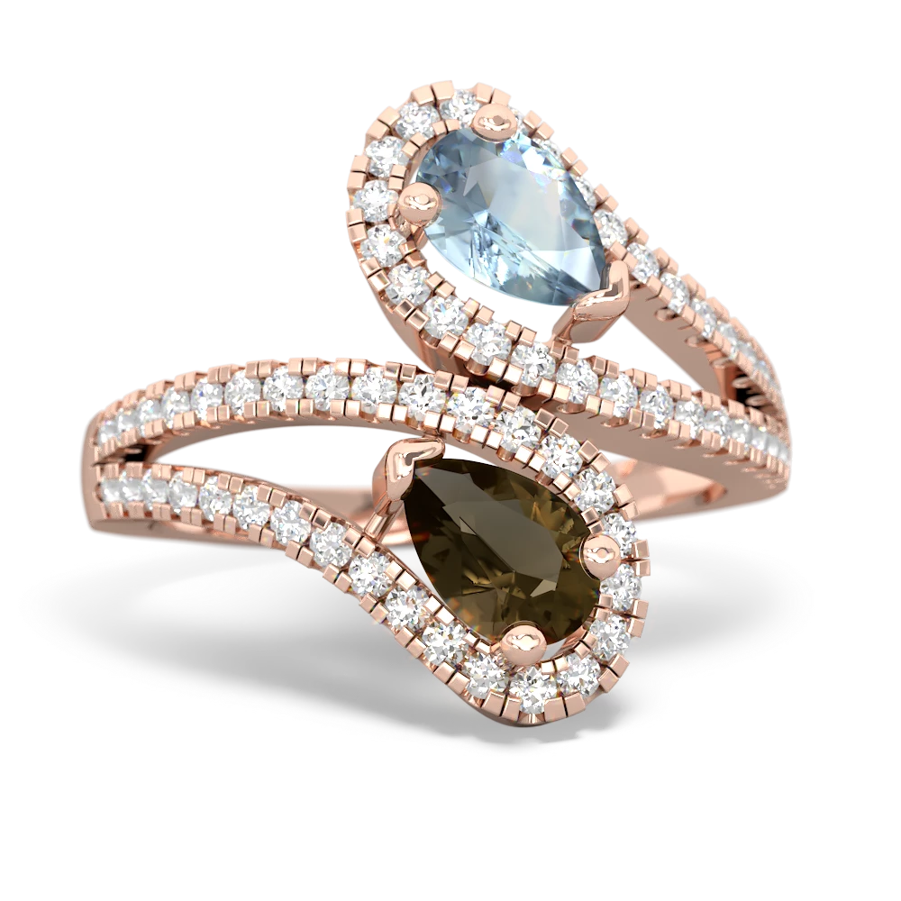 Aquamarine Diamond Dazzler 14K Rose Gold ring R3000