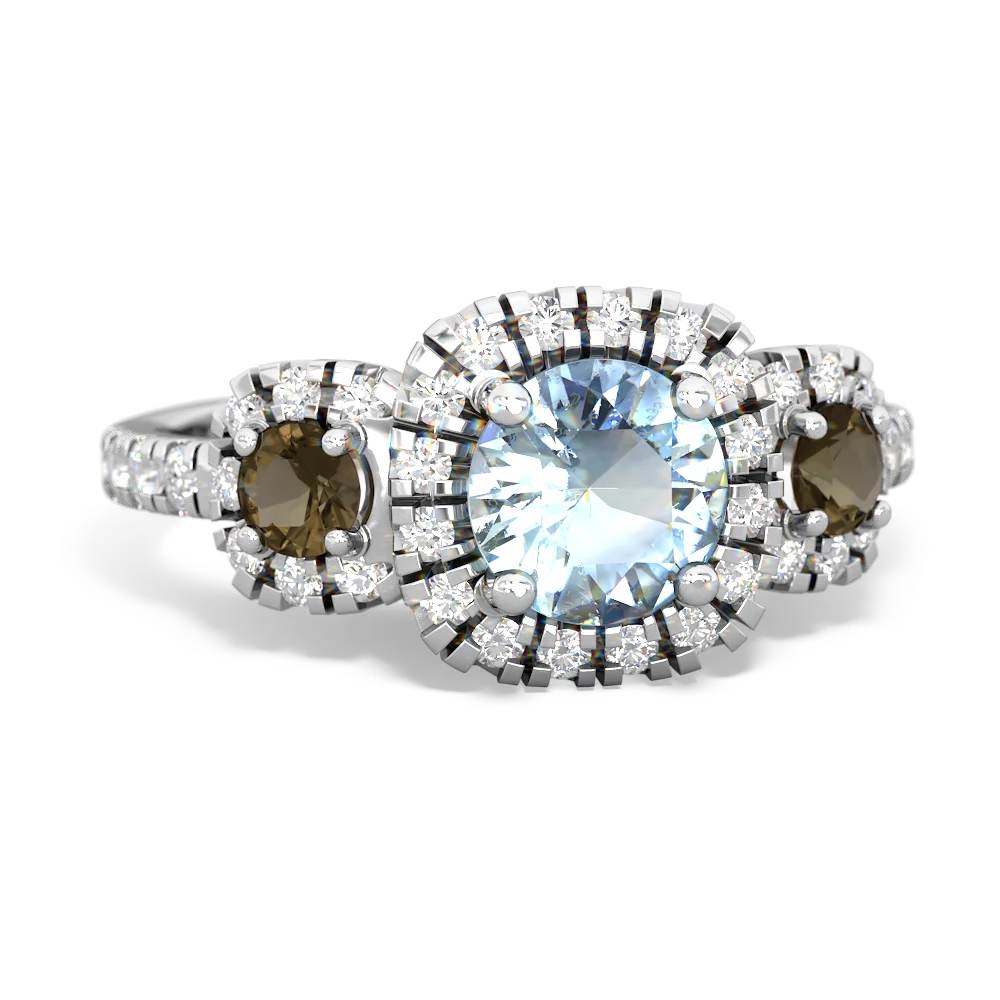 Aquamarine Regal Halo 14K White Gold ring R5350