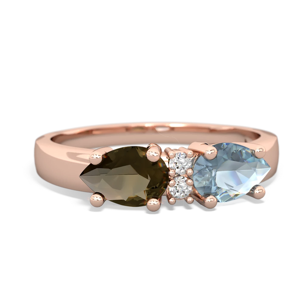 Aquamarine Pear Bowtie 14K Rose Gold ring R0865