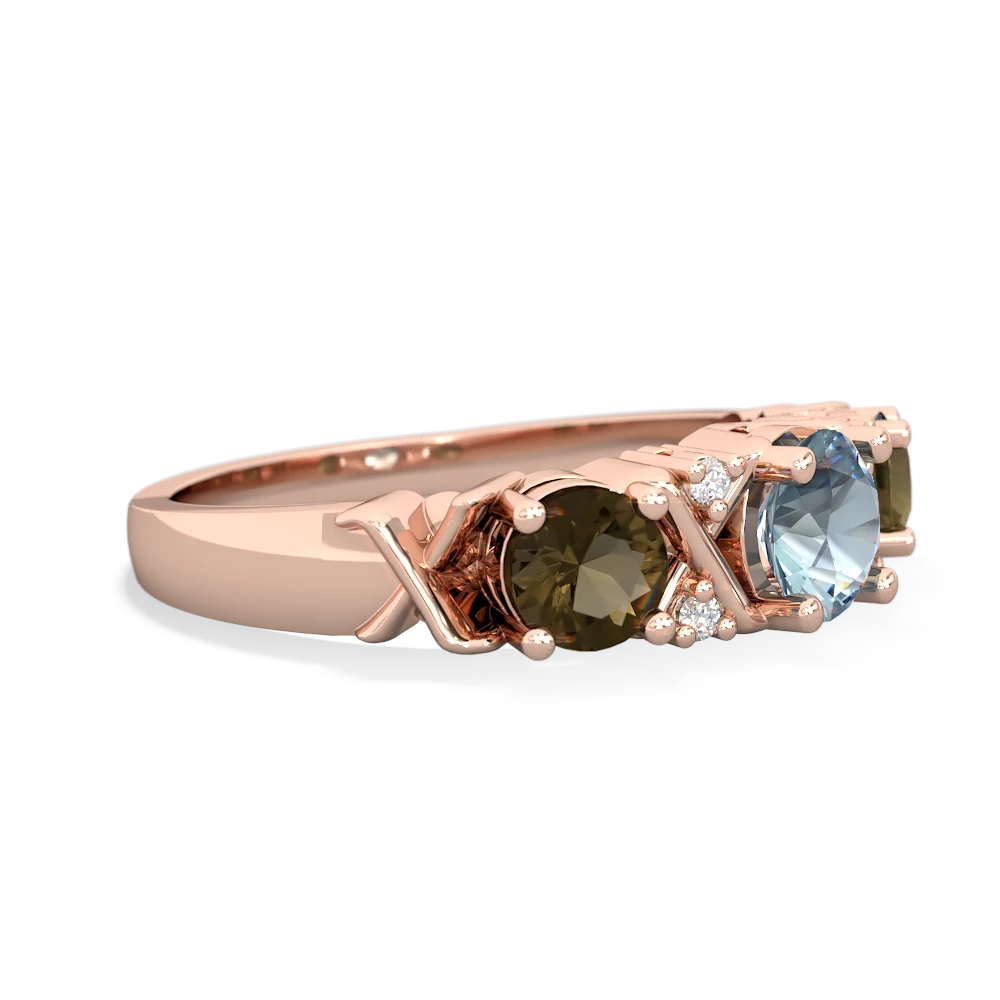 Aquamarine Hugs And Kisses 14K Rose Gold ring R5016