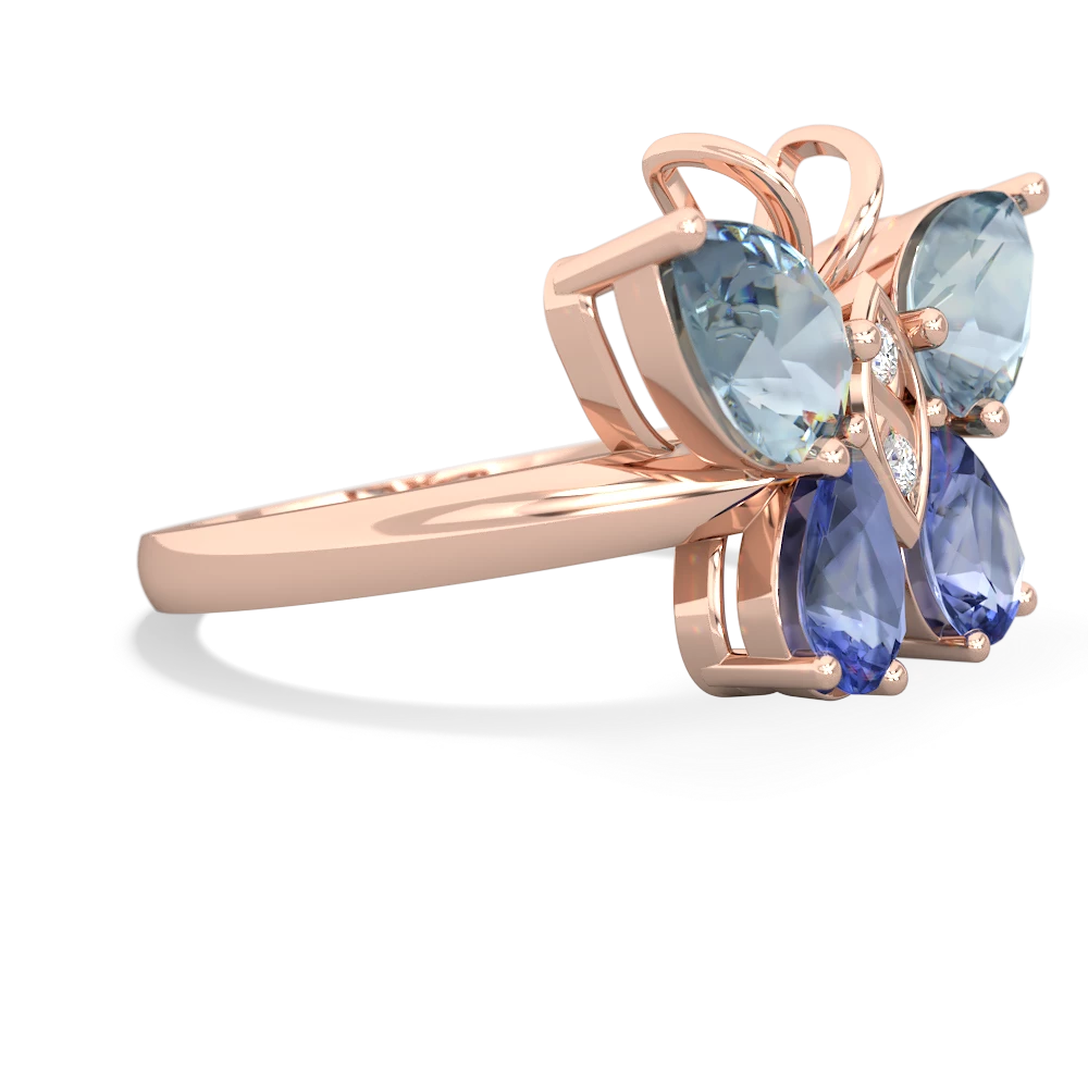 Aquamarine Butterfly 14K Rose Gold ring R2215