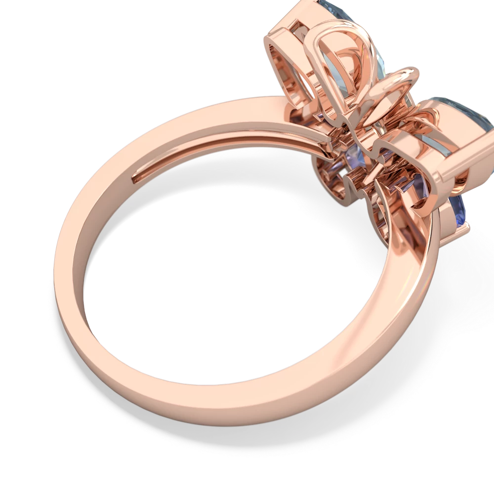 Aquamarine Butterfly 14K Rose Gold ring R2215