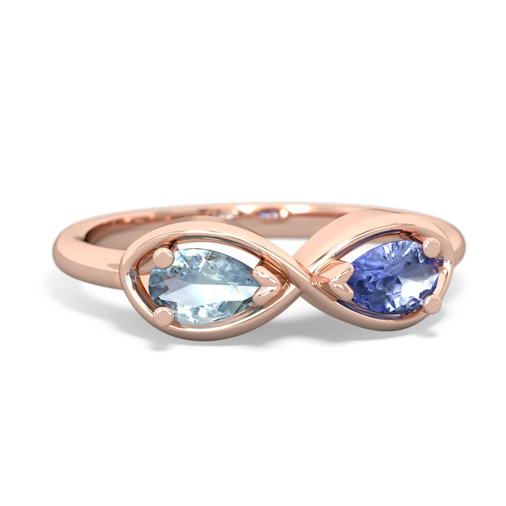 Aquamarine Infinity 14K Rose Gold ring R5050