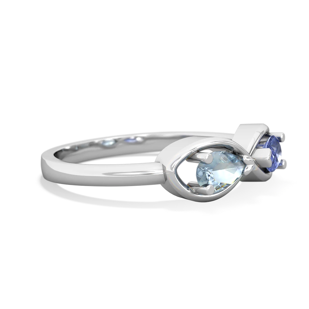 Aquamarine Infinity 14K White Gold ring R5050