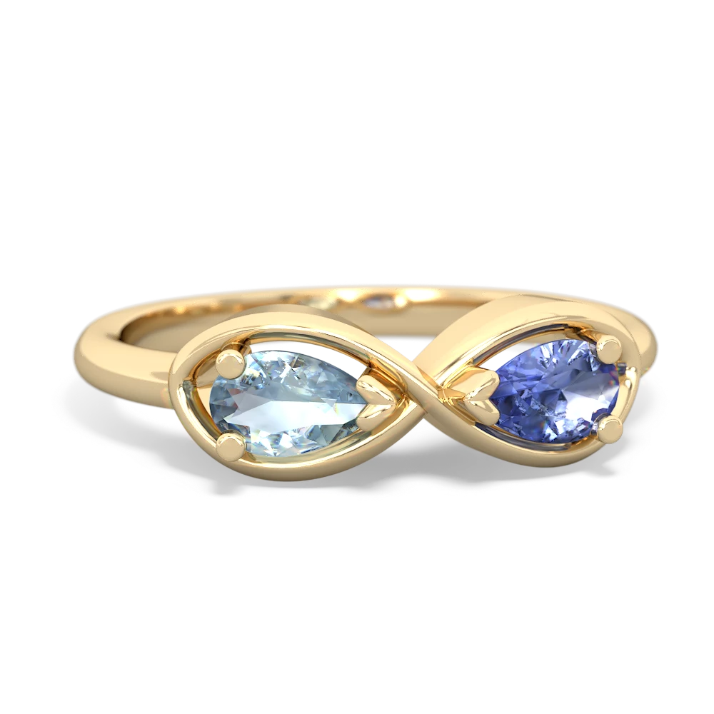 Aquamarine Infinity 14K Yellow Gold ring R5050