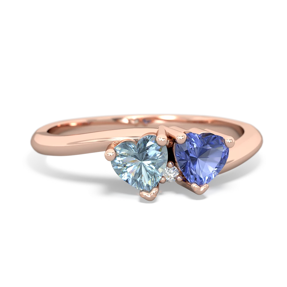 Aquamarine Sweethearts 14K Rose Gold ring R5260