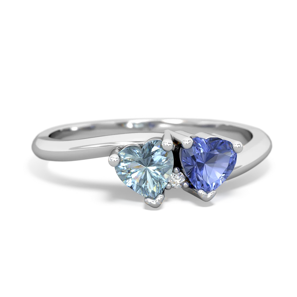 Aquamarine Sweethearts 14K White Gold ring R5260