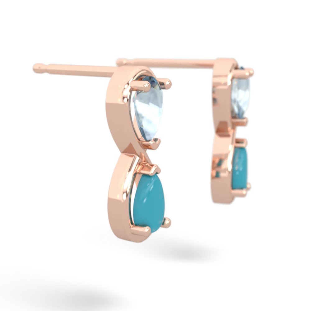 Aquamarine Infinity 14K Rose Gold earrings E5050