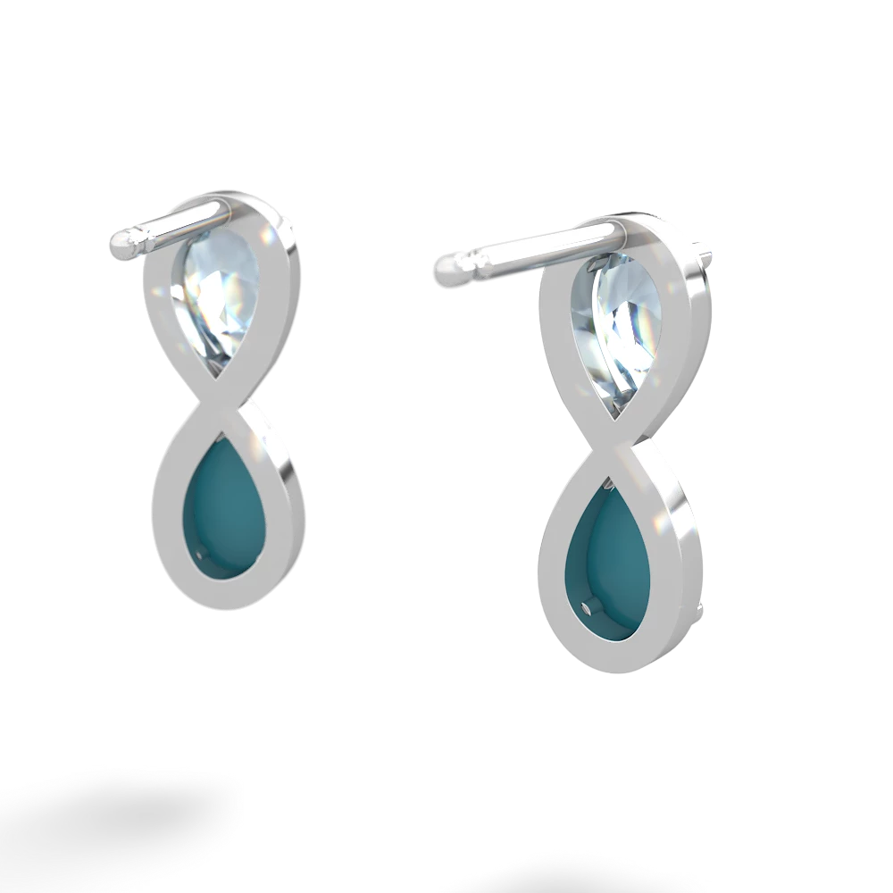 Aquamarine Infinity 14K White Gold earrings E5050