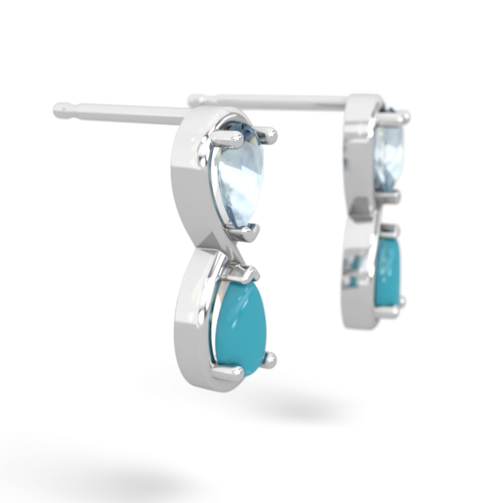 Aquamarine Infinity 14K White Gold earrings E5050