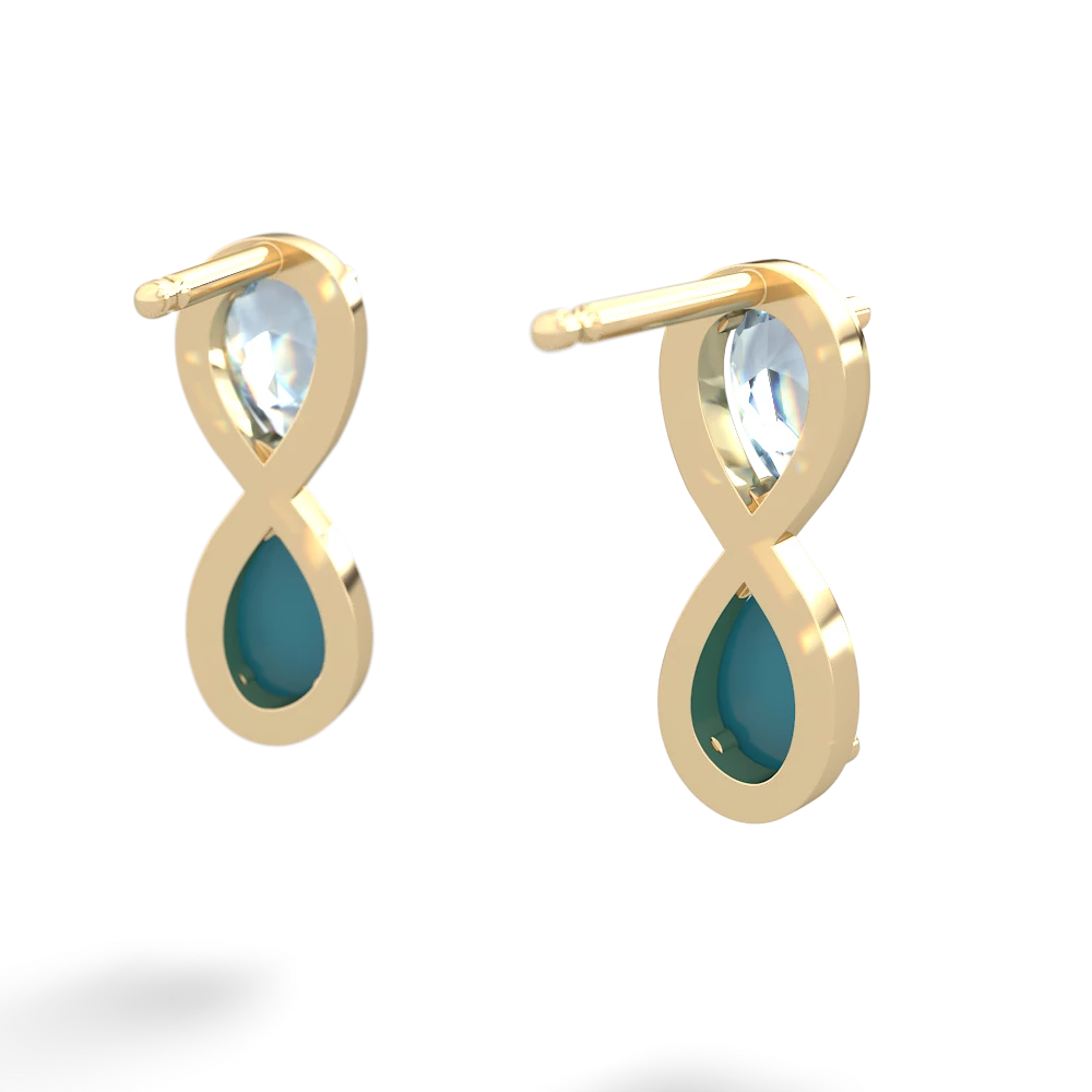 Aquamarine Infinity 14K Yellow Gold earrings E5050