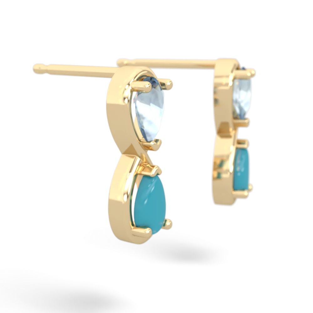 Aquamarine Infinity 14K Yellow Gold earrings E5050