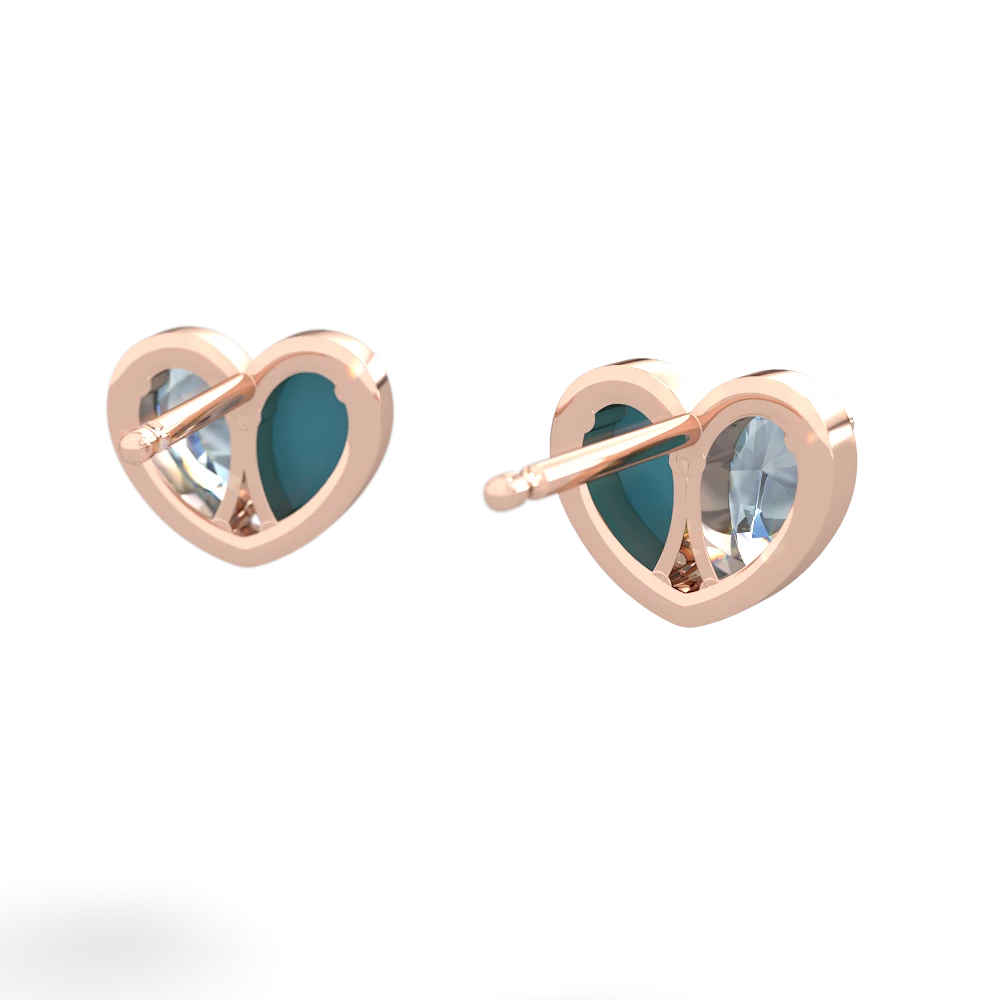 Aquamarine 'Our Heart' 14K Rose Gold earrings E5072