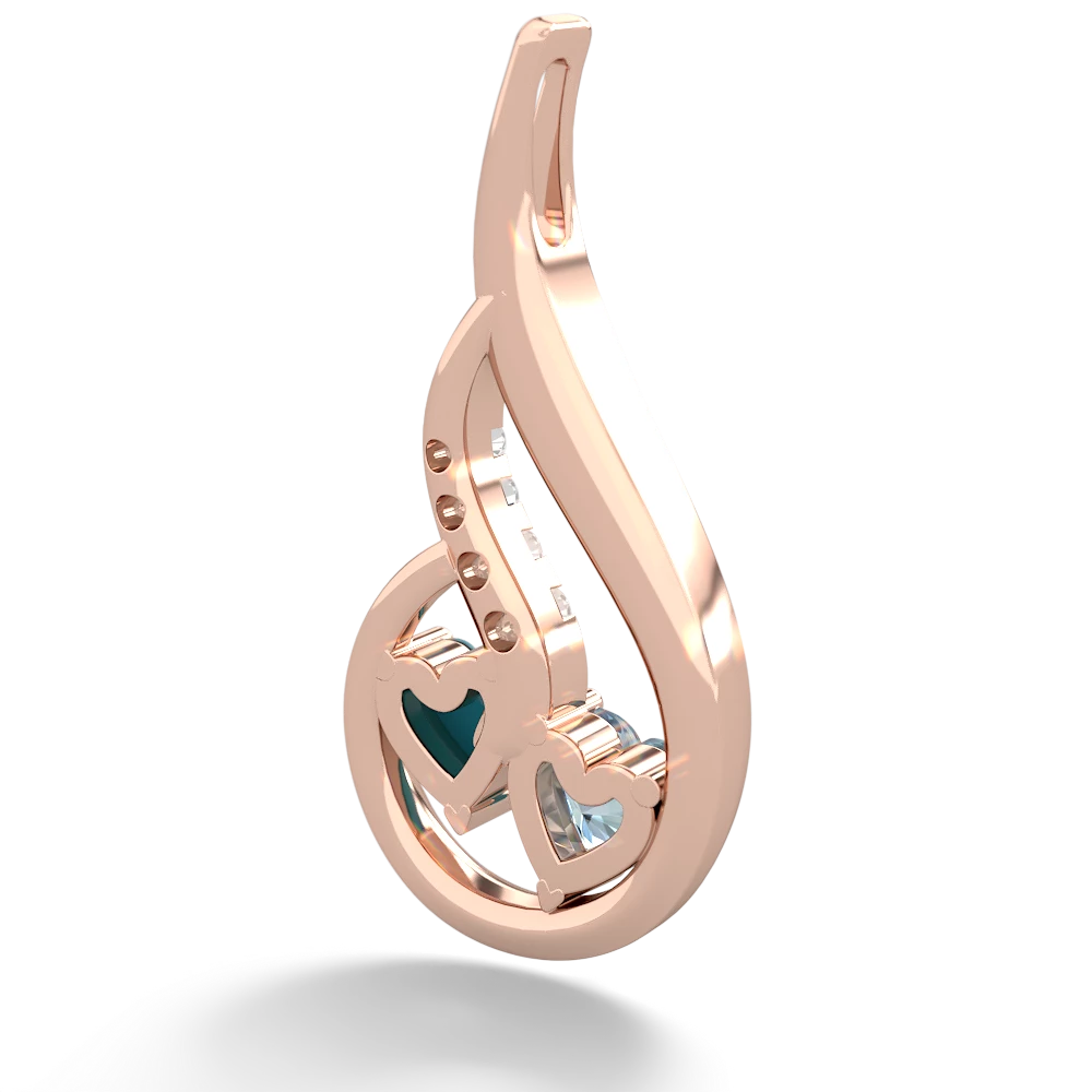 Aquamarine Keepsake Curves 14K Rose Gold pendant P5450