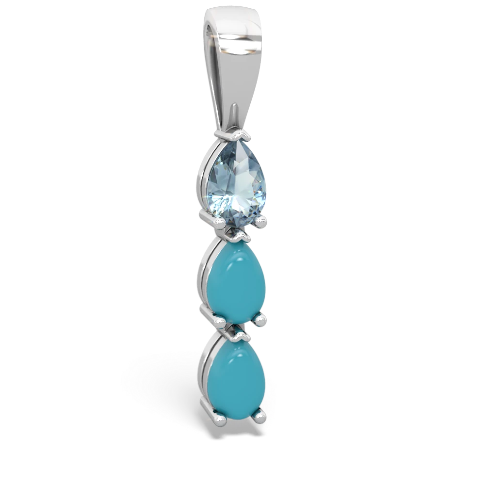 Aquamarine Dew Drops 14K White Gold pendant P2251