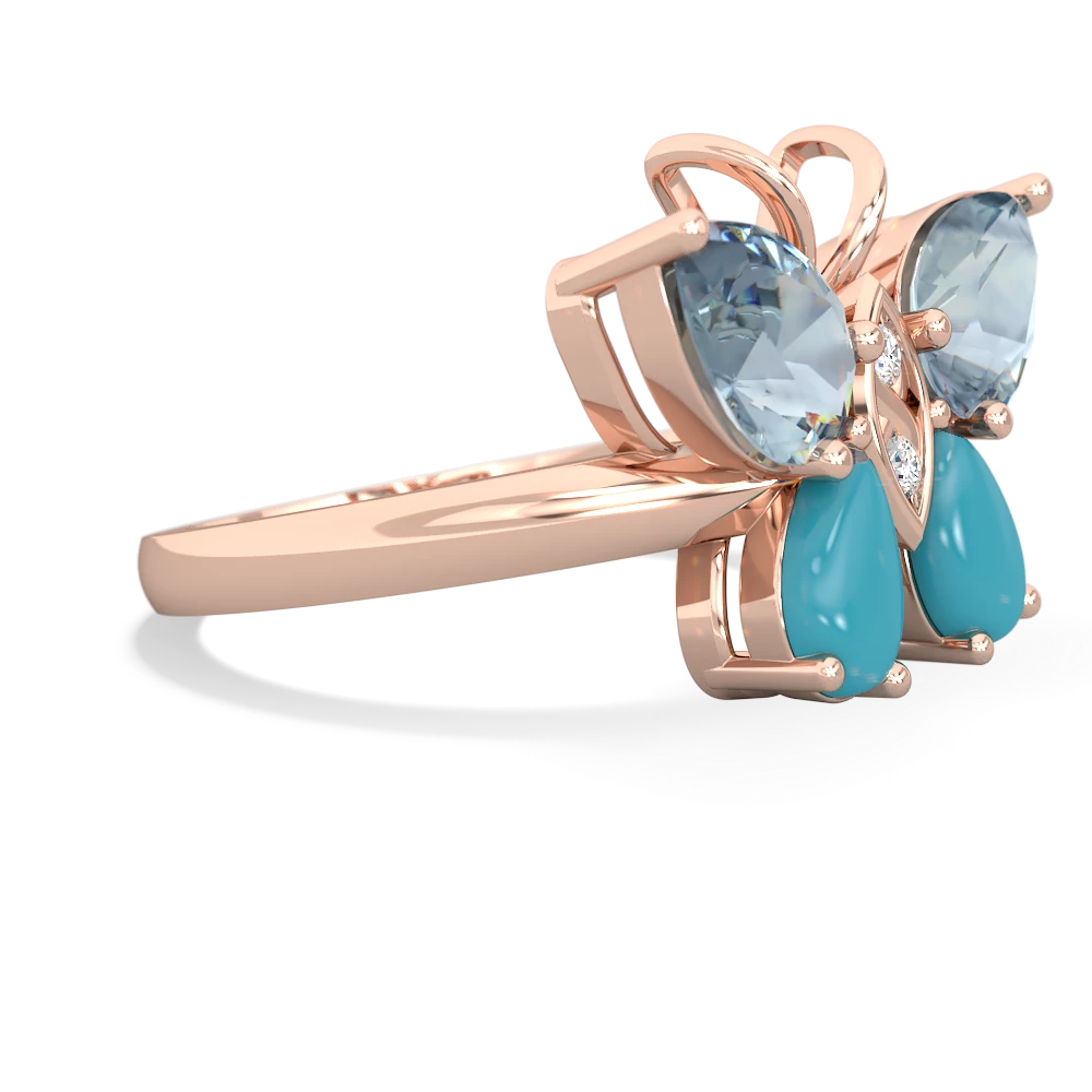 Aquamarine Butterfly 14K Rose Gold ring R2215