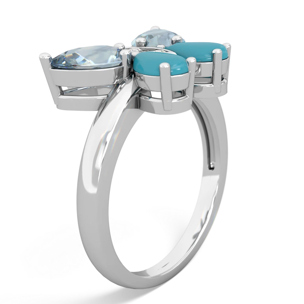 Aquamarine Butterfly 14K White Gold ring R2215