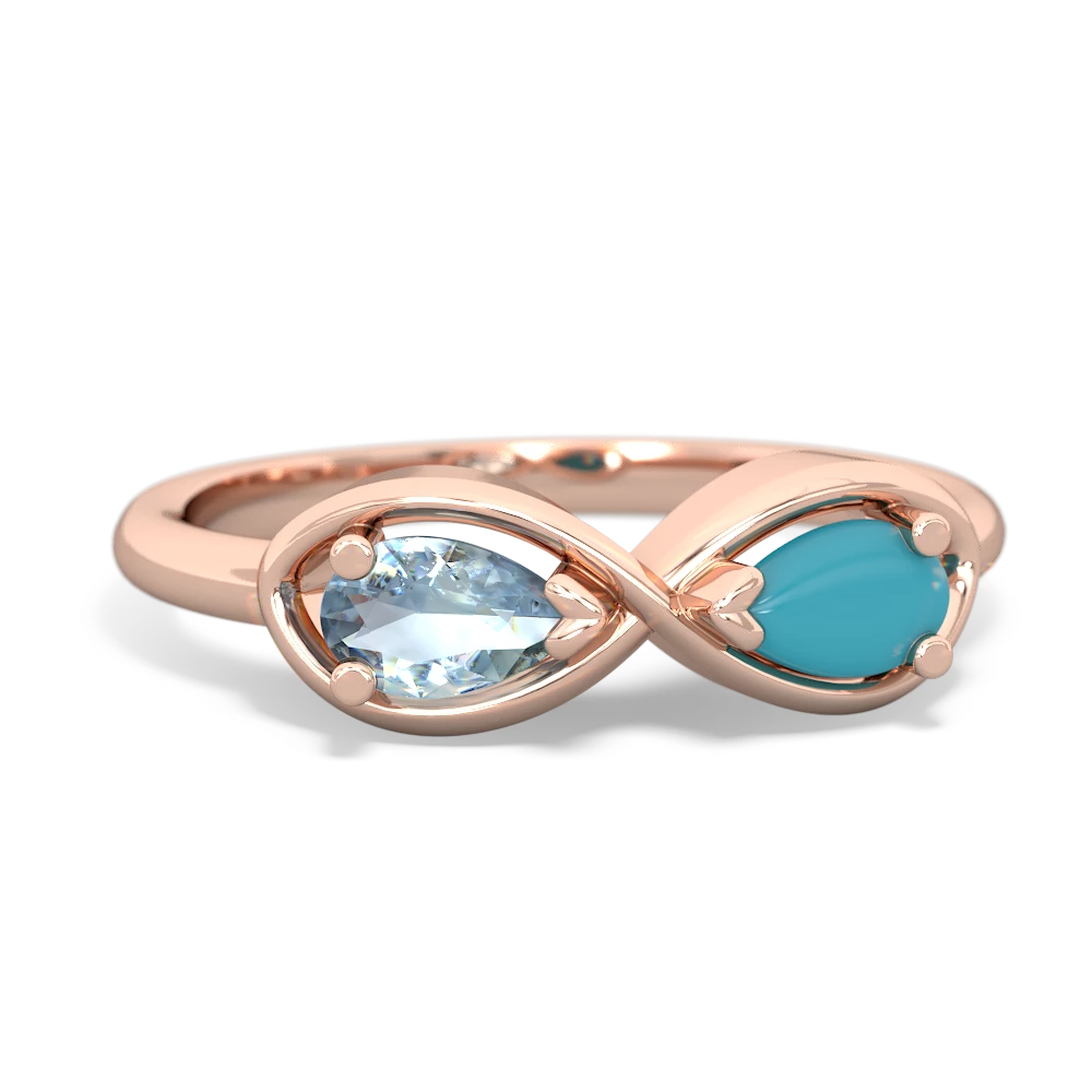 Aquamarine Infinity 14K Rose Gold ring R5050